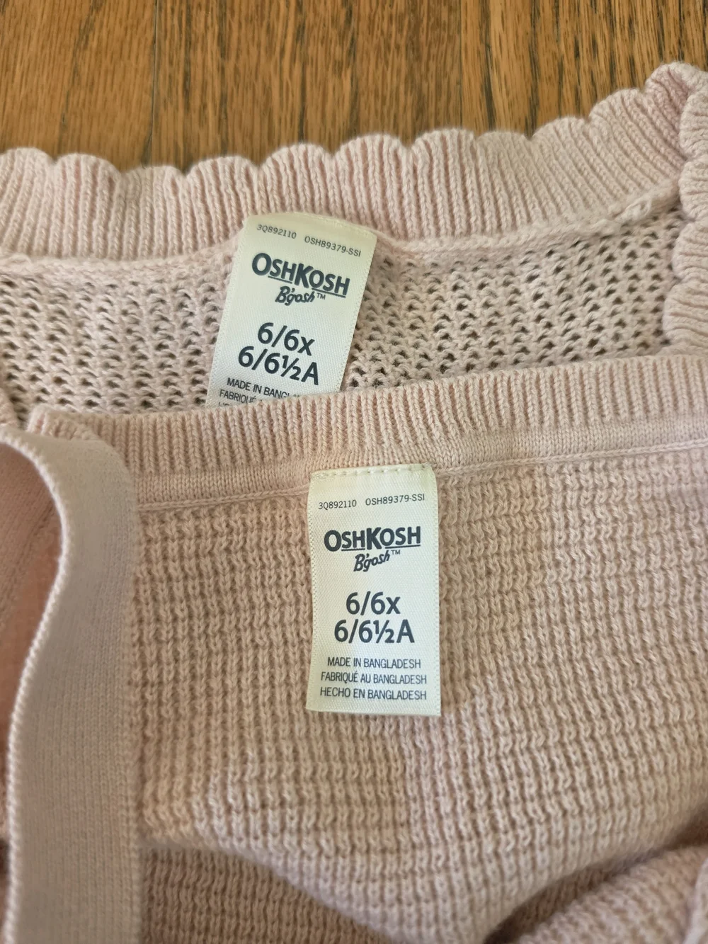 OshKosh Light Pink Open-Front Knit Cardigan with Camisole Size 6